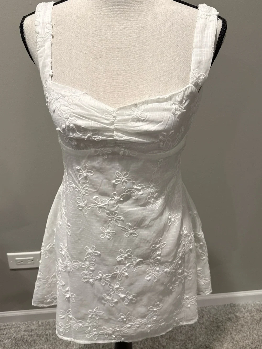 Princess Polly White Embroidered Mini Sundress
